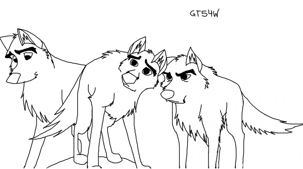wolf trio lineart