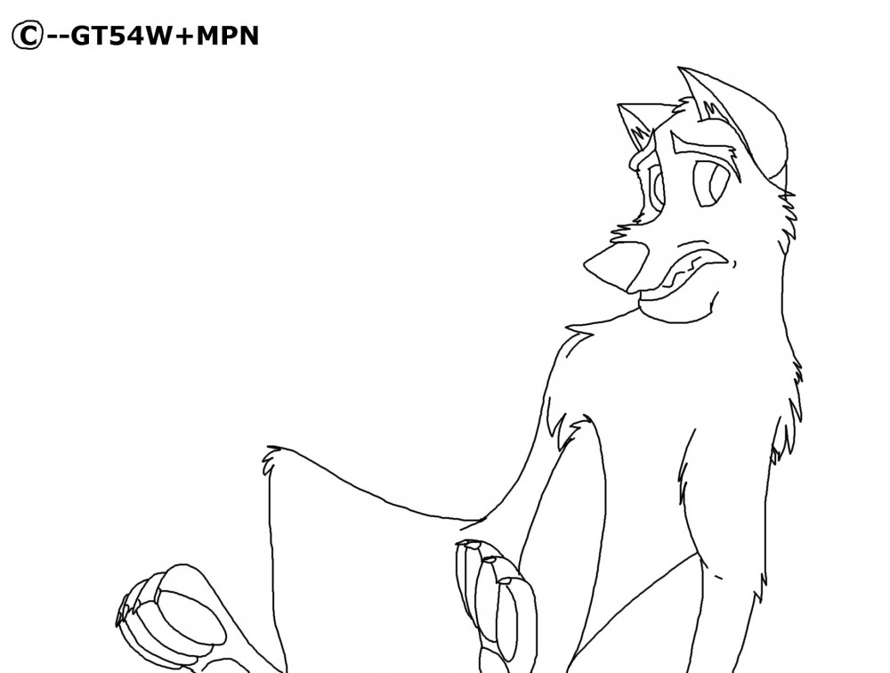 Balto is SCARED lineart