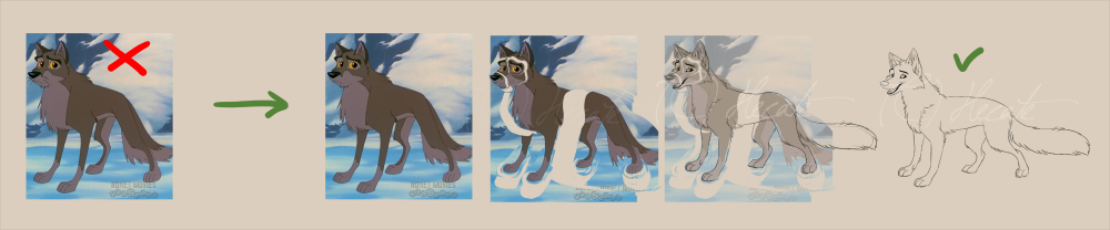 How to make a fox with a wolf/dog image.