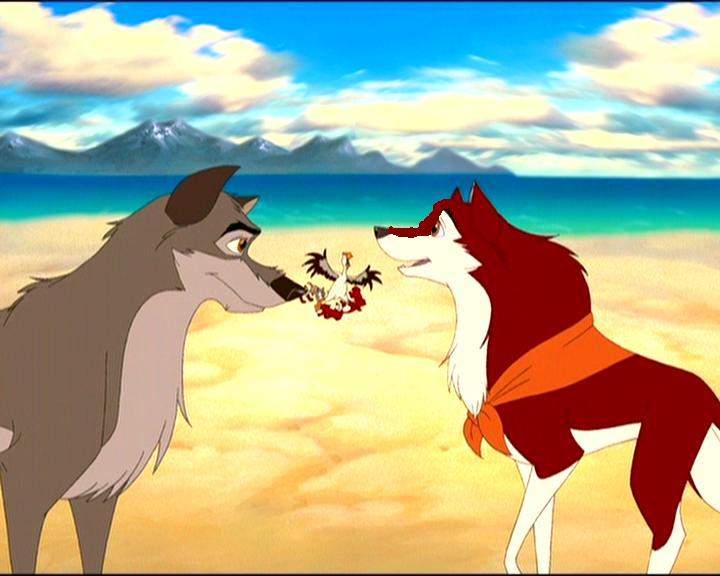 Chanda , her dad Balto, and Chanda's pups