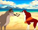 Chanda , her dad Balto, and Chanda's pups