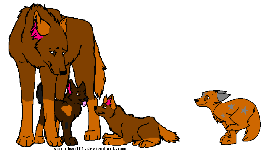 Moon and her pups from Blaze