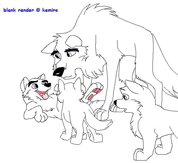 Blank Render -Parent With Pups-