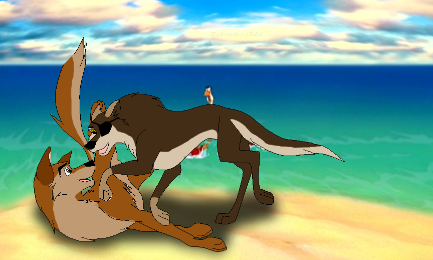 Playing on the beach