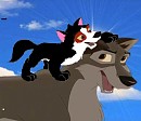 Rinow playing with Balto