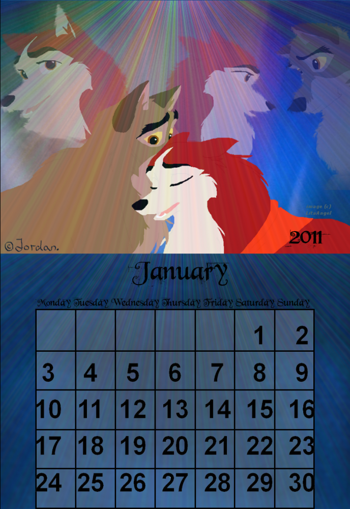 Calendar 2011 - January (Balto characters)