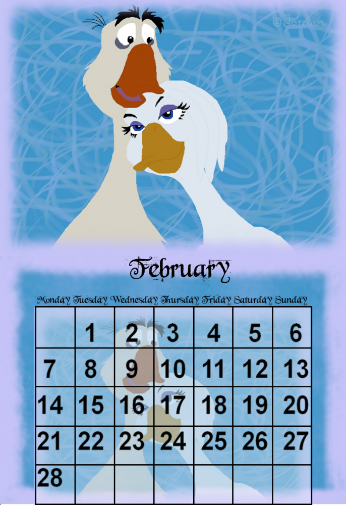 Calendar 2011 - February (Balto characters)