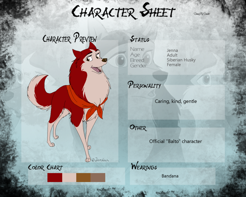 Un-official Jenna reference sheet