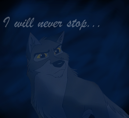 I will never stop...