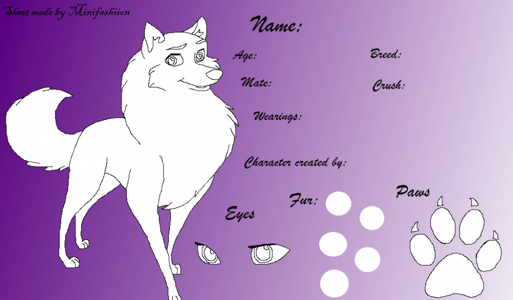 Female blank sheet