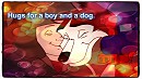 Hugs For a boy and a dog