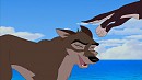 Pup Aleun jumping off Balto's Head