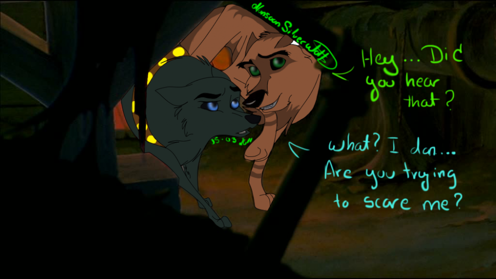Alaois is trying to scare Blan o.O
