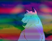 Aniu with rainbow background ....