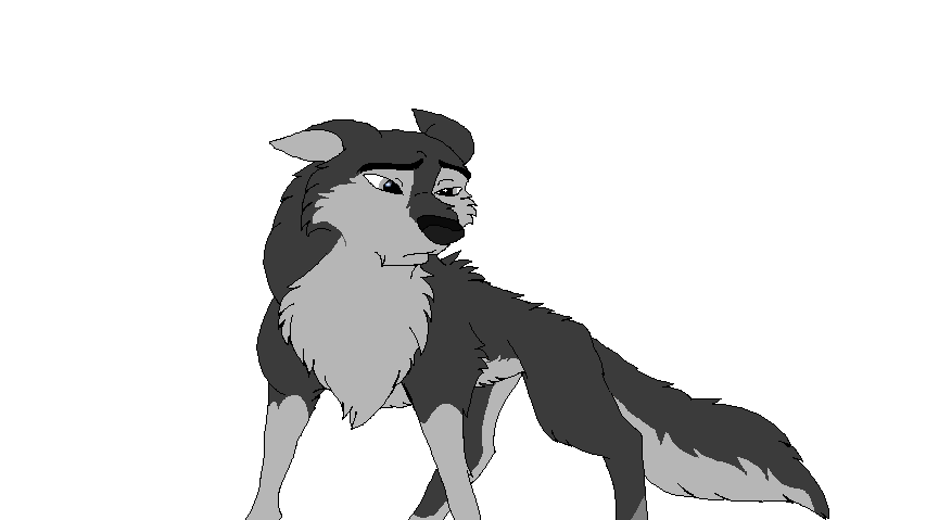 Sad she-wolf/wolfdog lineart