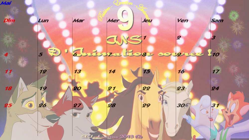calendrier Mai