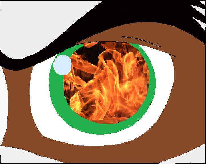 ace's eye....WITH FIRE!!