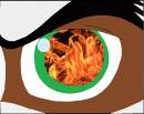 ace's eye....WITH FIRE!!
