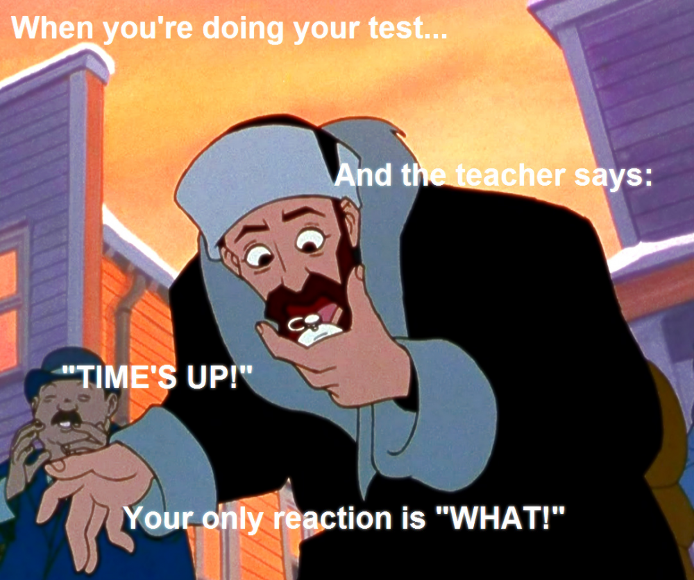 When you're doing your test...
