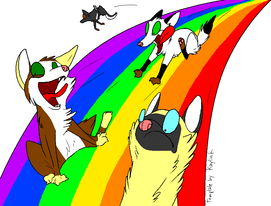 Clara, Leaf, Kat and Netana Rainbow Sliding 83