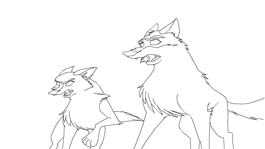 Two Wolves Lineart to use