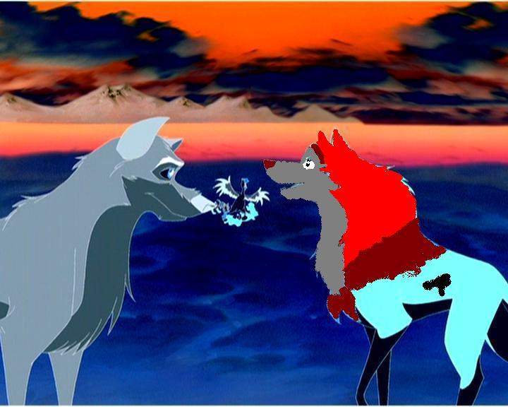 Shara (right) and Kennle (left) and their pups (ba