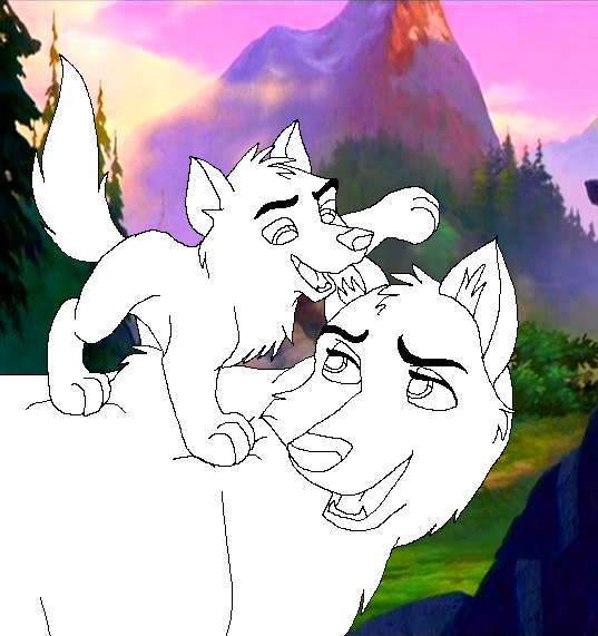 A mother and her pup (blank render)