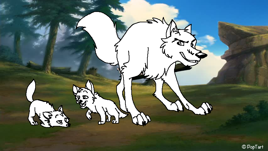 Wolf with Puppies Lineart - **CLOSED**