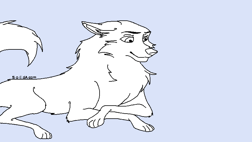 Male Husky Lineart - Free use!