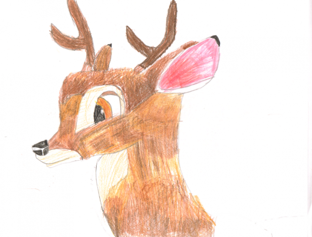 Coloured bambi sketch