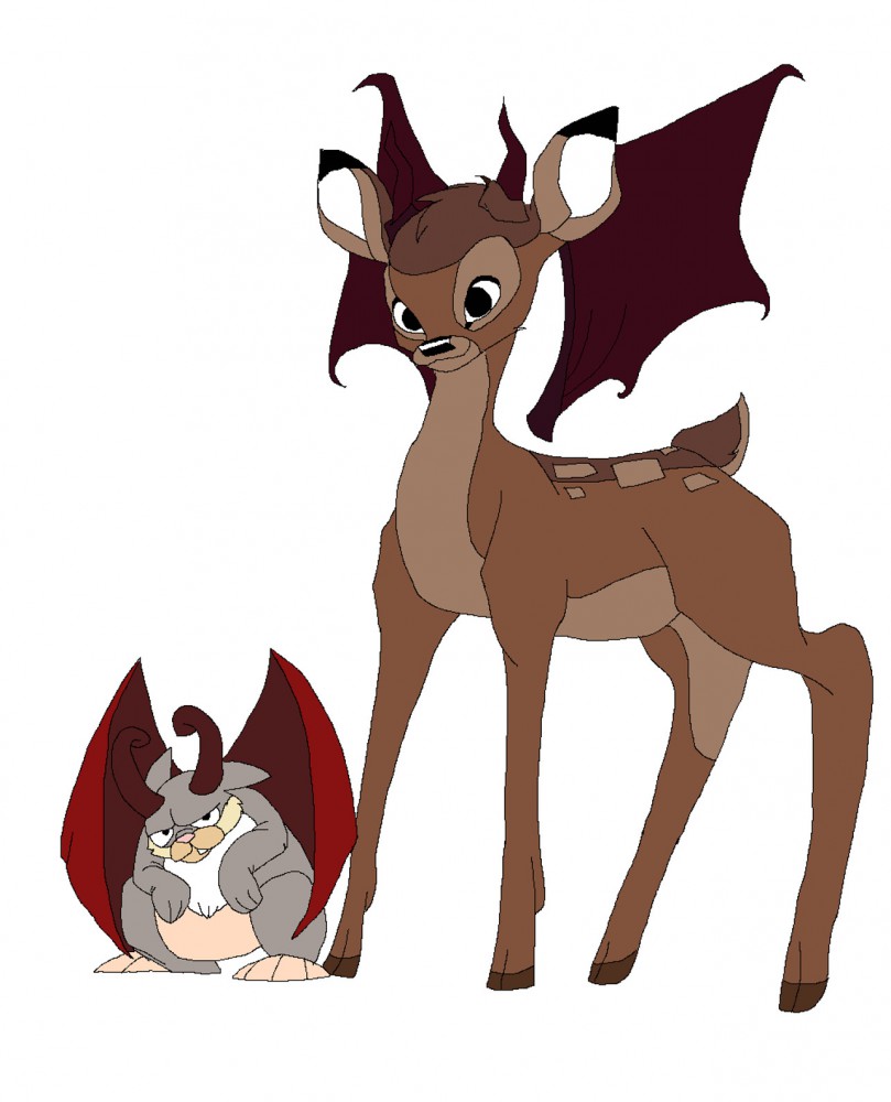 Bambi et Panpan fête Halloween (colorié)