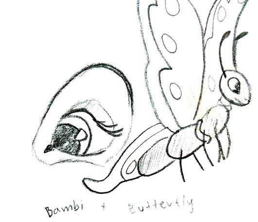 Bambi and butterfly