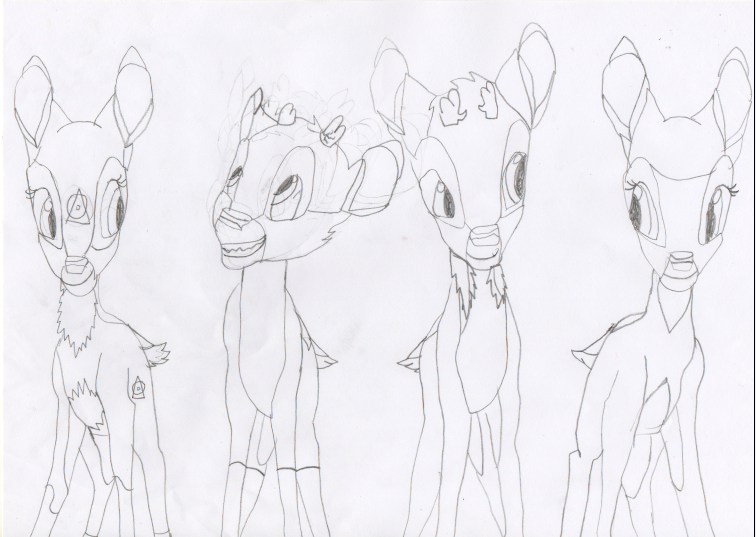 Four fawns : uncolored 