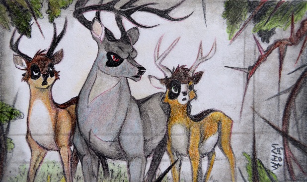 ''He had antlers as sharp as thorns . . . ''