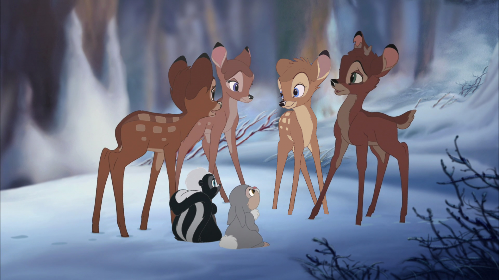 Bambi, Faline, Ronno and Gobo