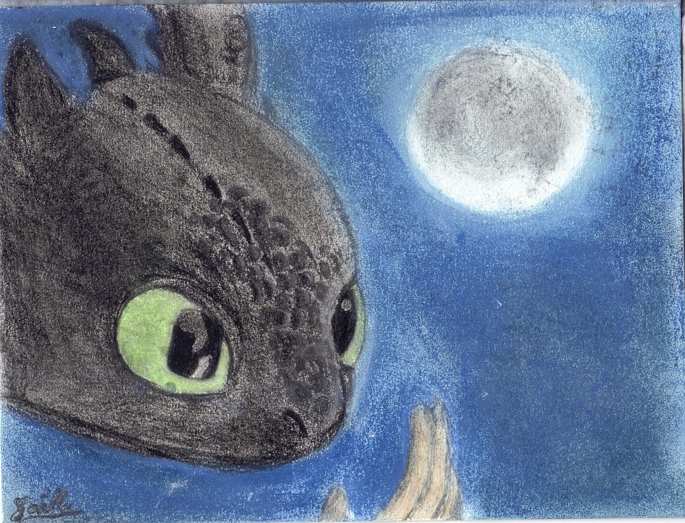 Krokmou et Harold (fusains et pastels)