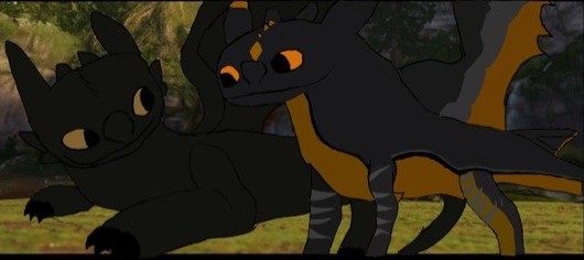 Toothless and sky spot