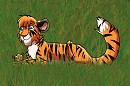 ~A little tiger in the paws of his aunt~