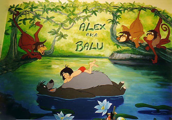 Baloo and Mowgli relaxing 