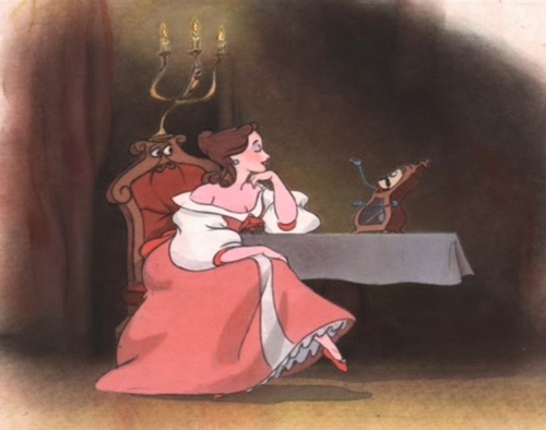 Belle and Cogsworth