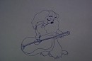 Lady play guitar.