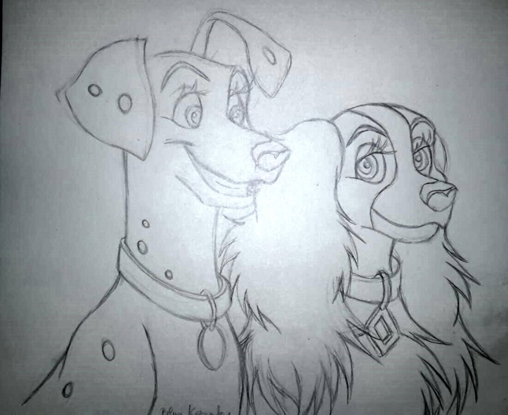 Lady et Perdita ( Sketch) 