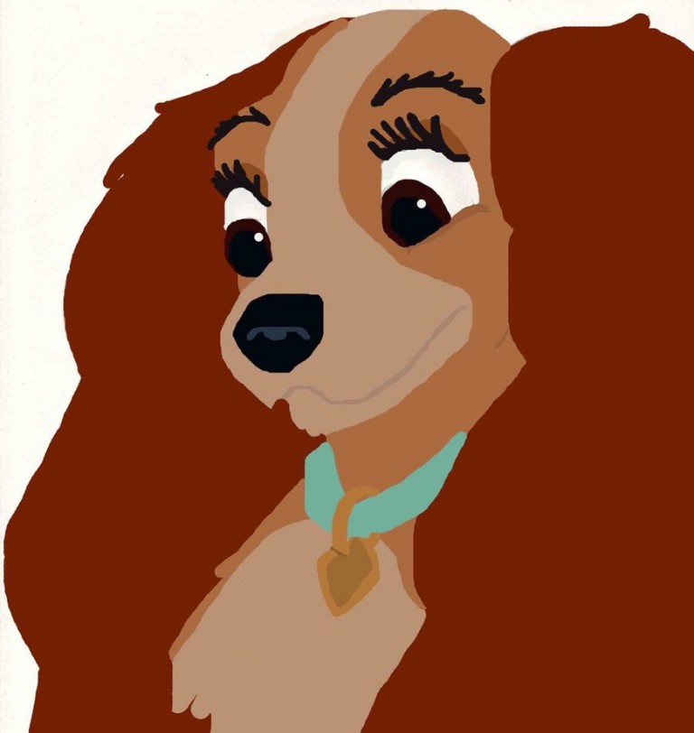 Lady and Tramp Doodle Colored