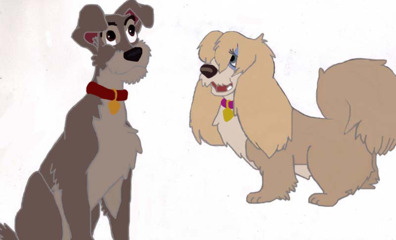 Peg and Tramp Sketch Colored