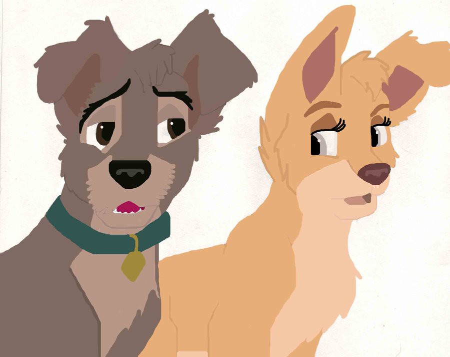 Angel and Scamp Colored