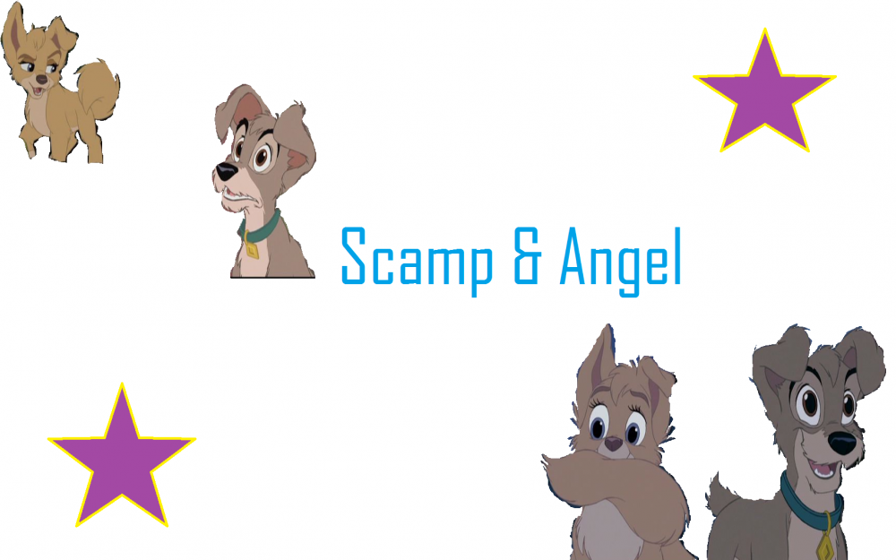 My very 1st collage of Scamp and Angel!!