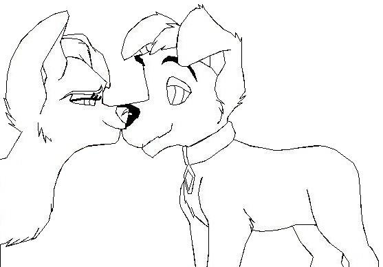The First Kiss Lineart