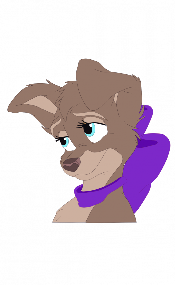 Jewel with purple ribbon