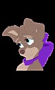 Jewel with purple ribbon