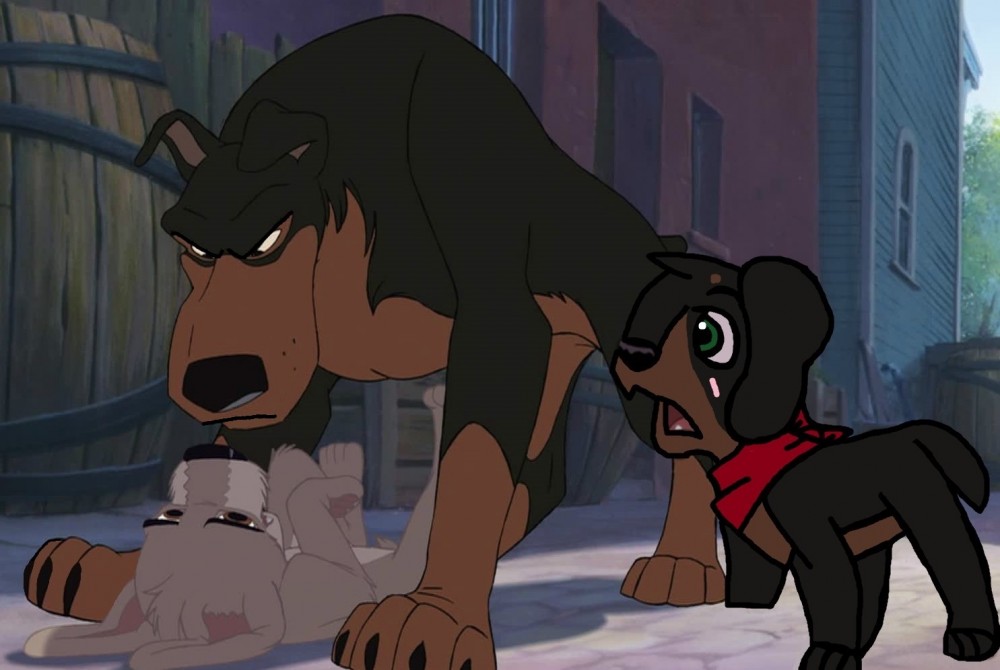 Buster - Scamp leave my daughter alone!